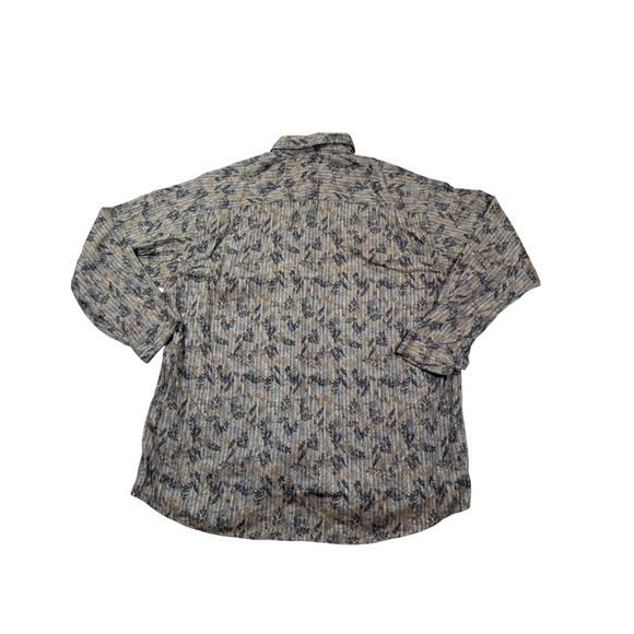 JHANE BARNES XL Button Up Shirt Abstract Leaf Print Men's Long‎ Sleeve - Picture 8 of 10